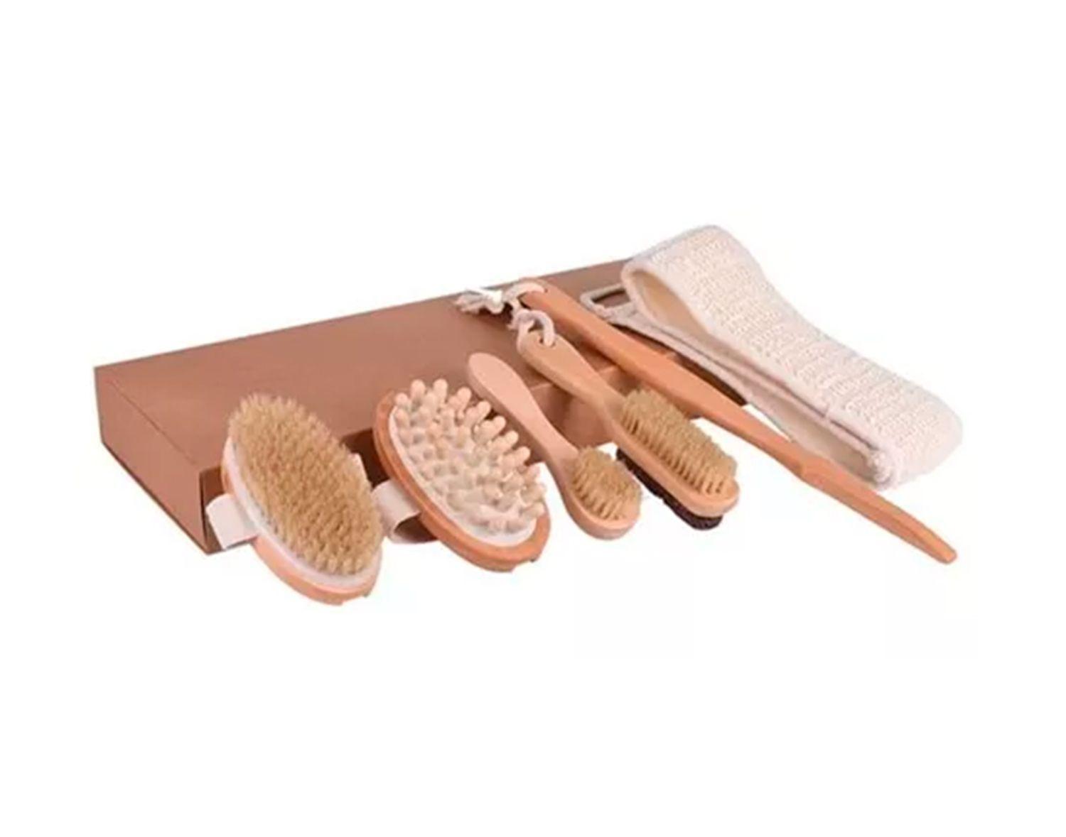 Set De Cepillos Masajes De Ducha Spa Para Espalda -0