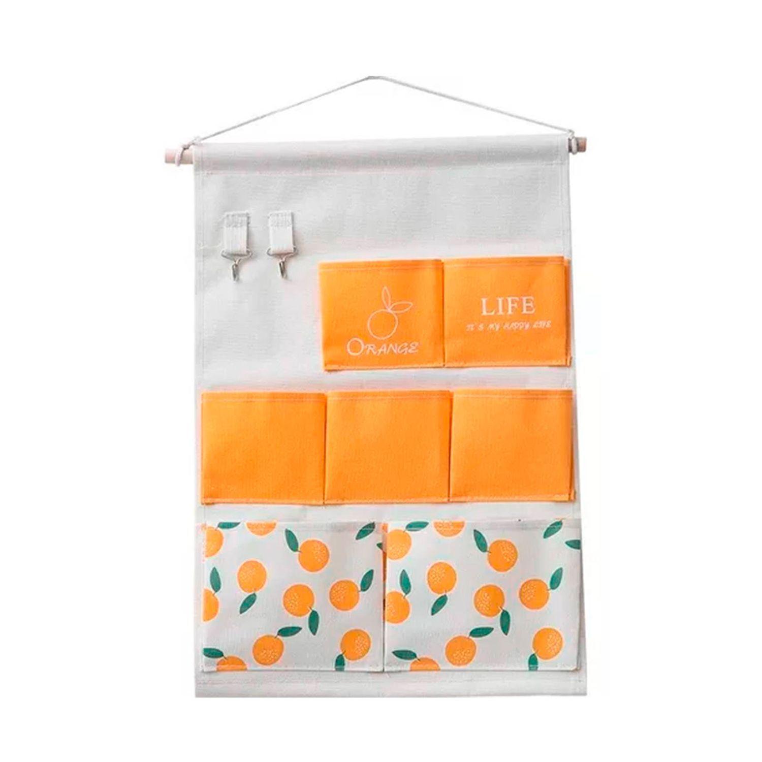 Bolsa De Pared 7 Bolsillos Naranja-0