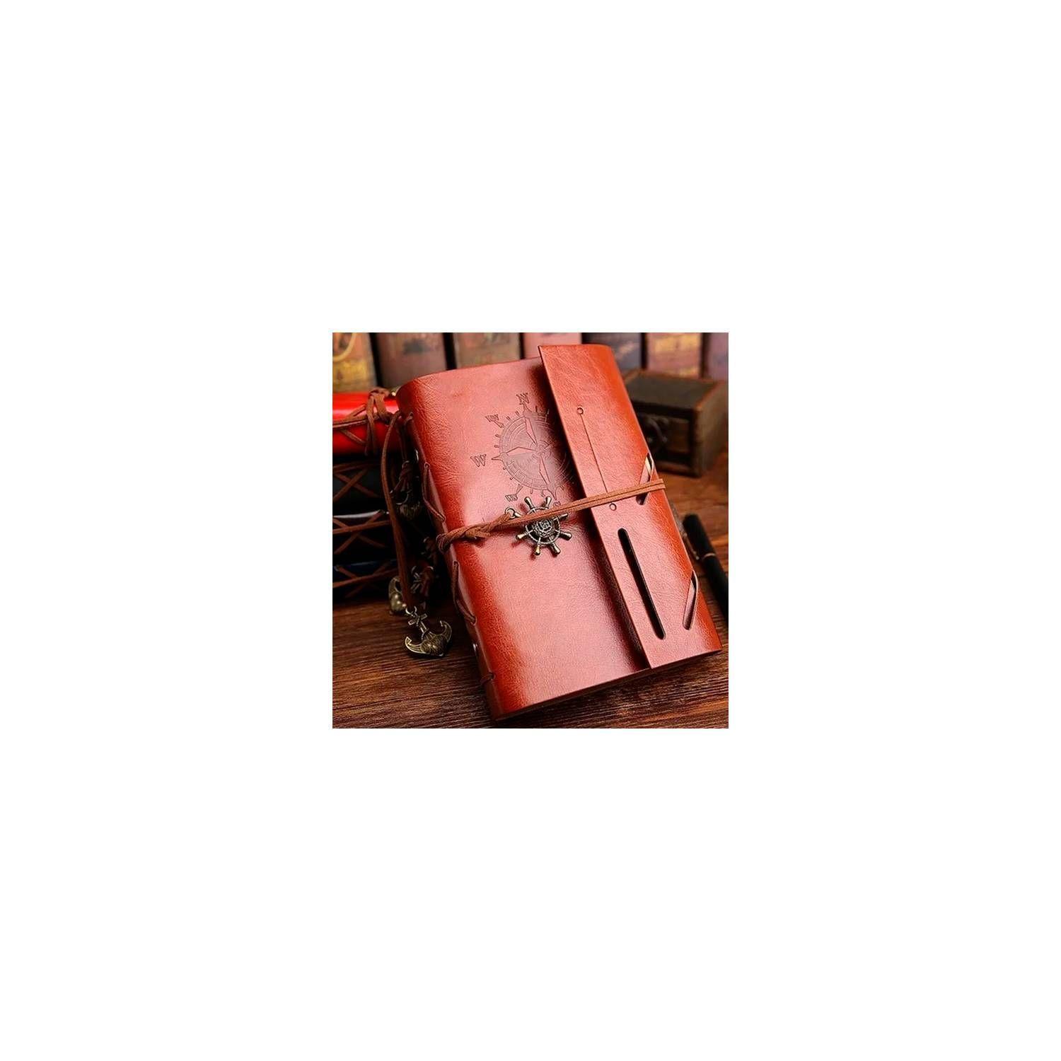 Cuaderno Tipo Cuerina Mediano Con Funda -1