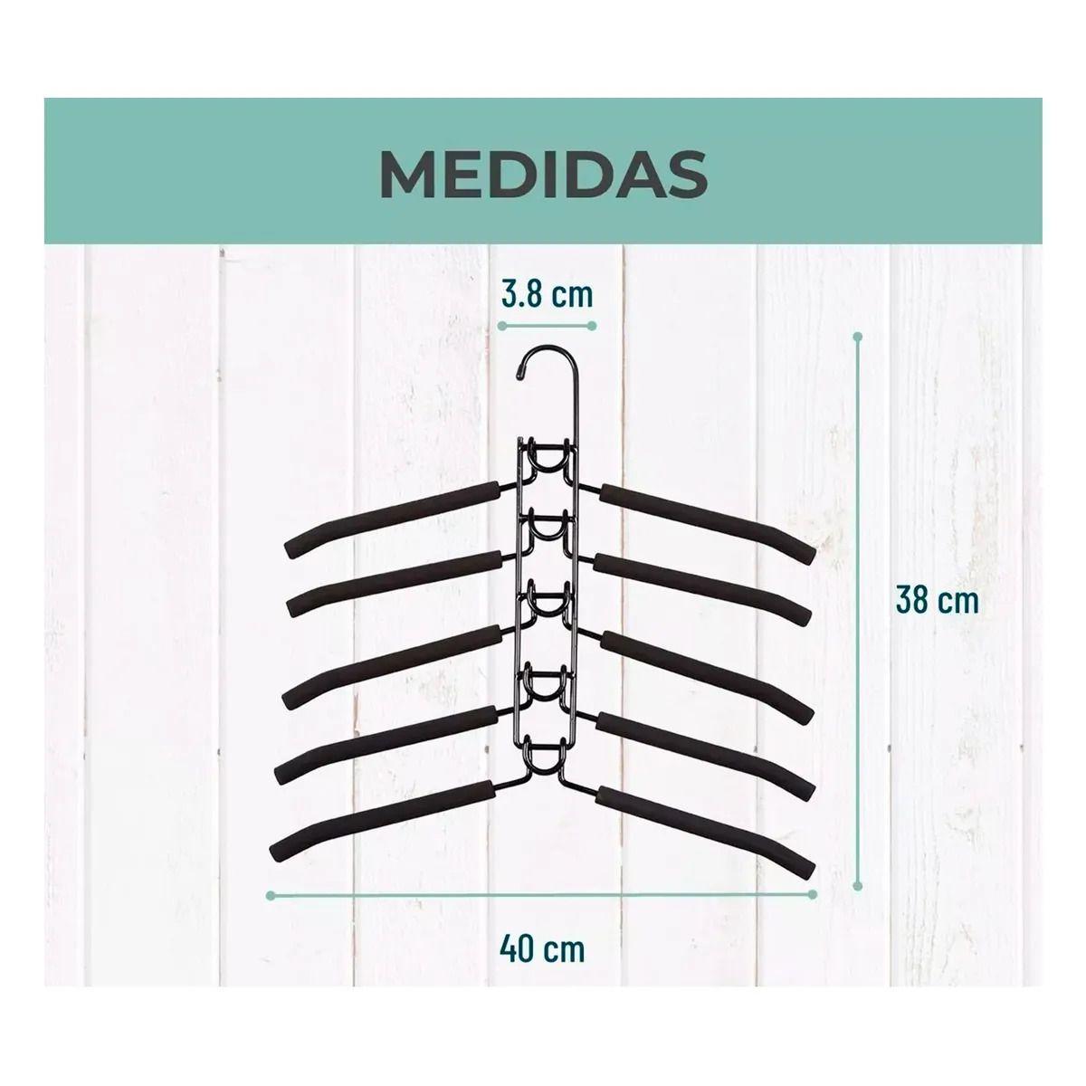 Set 2 Ganchos Colgadores De Ropa 5en1 Antideslizante-5
