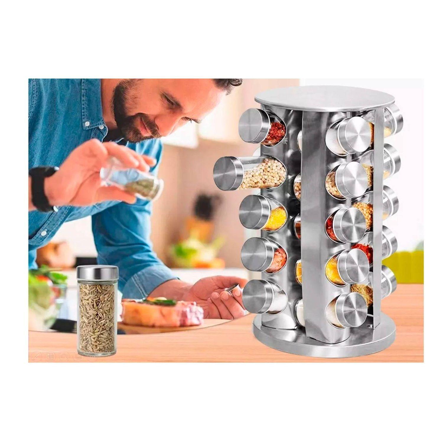 Condimenteros Especiero Giratorio de Cocina con 20-3