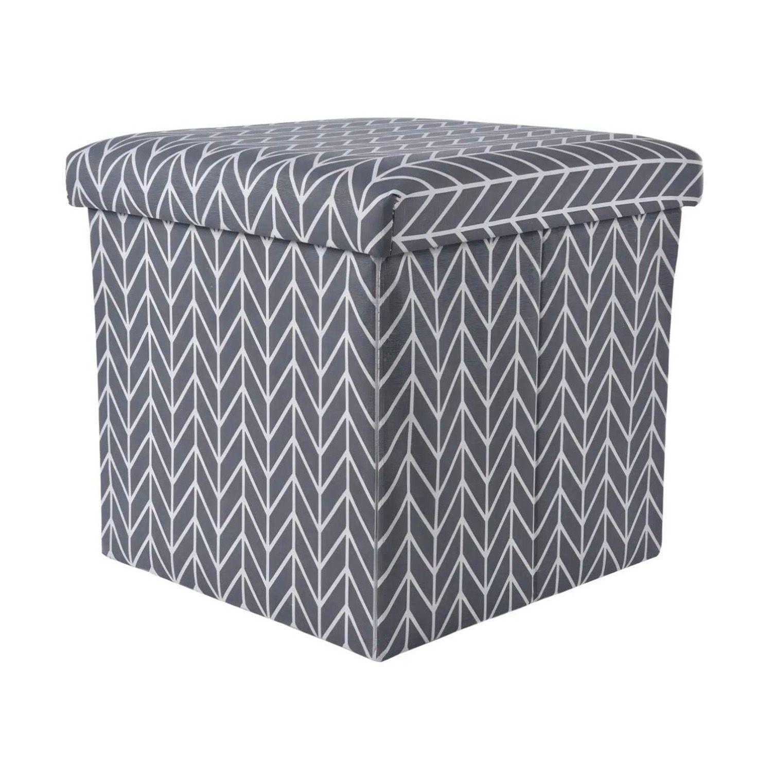 Puff Silla Cubo organizador de Espacion Dise o Geometrico Gris-0
