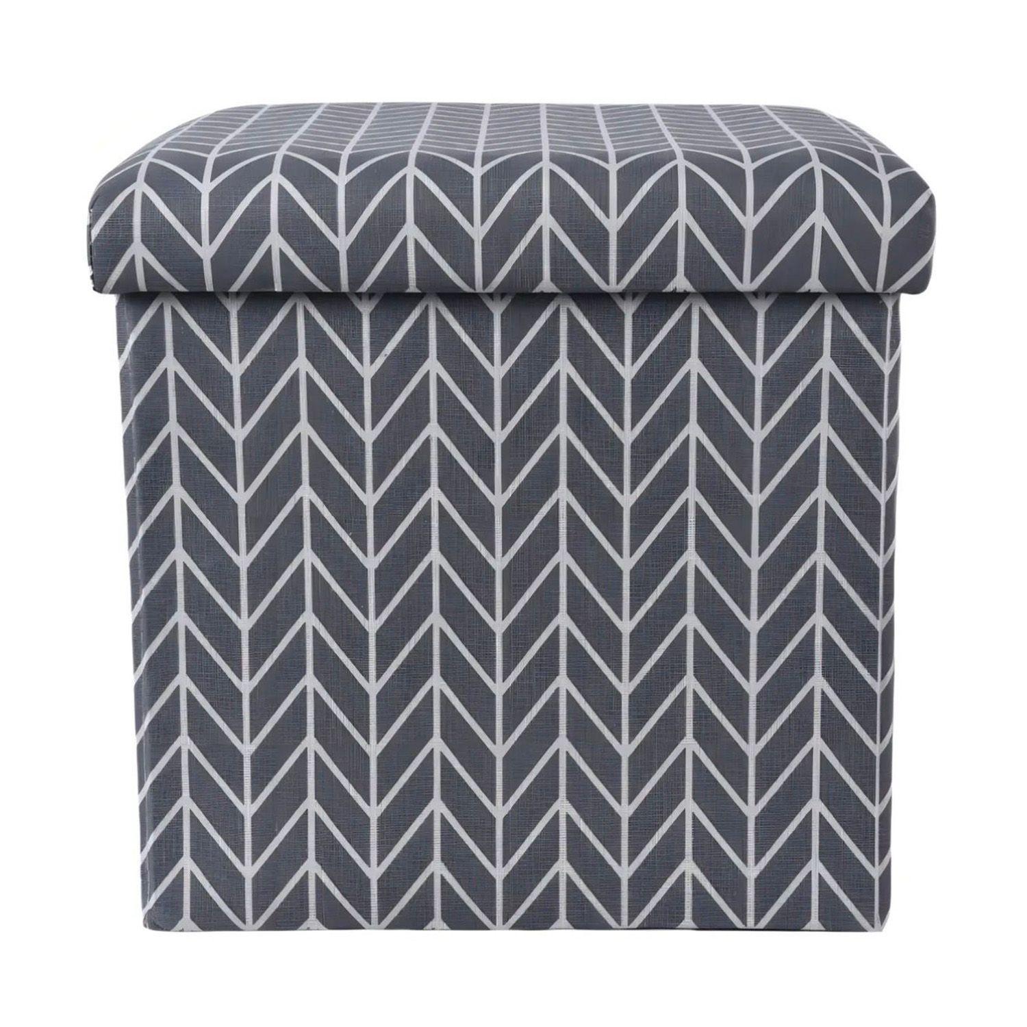 Puff Silla Cubo organizador de Espacion Dise o Geometrico Gris-1