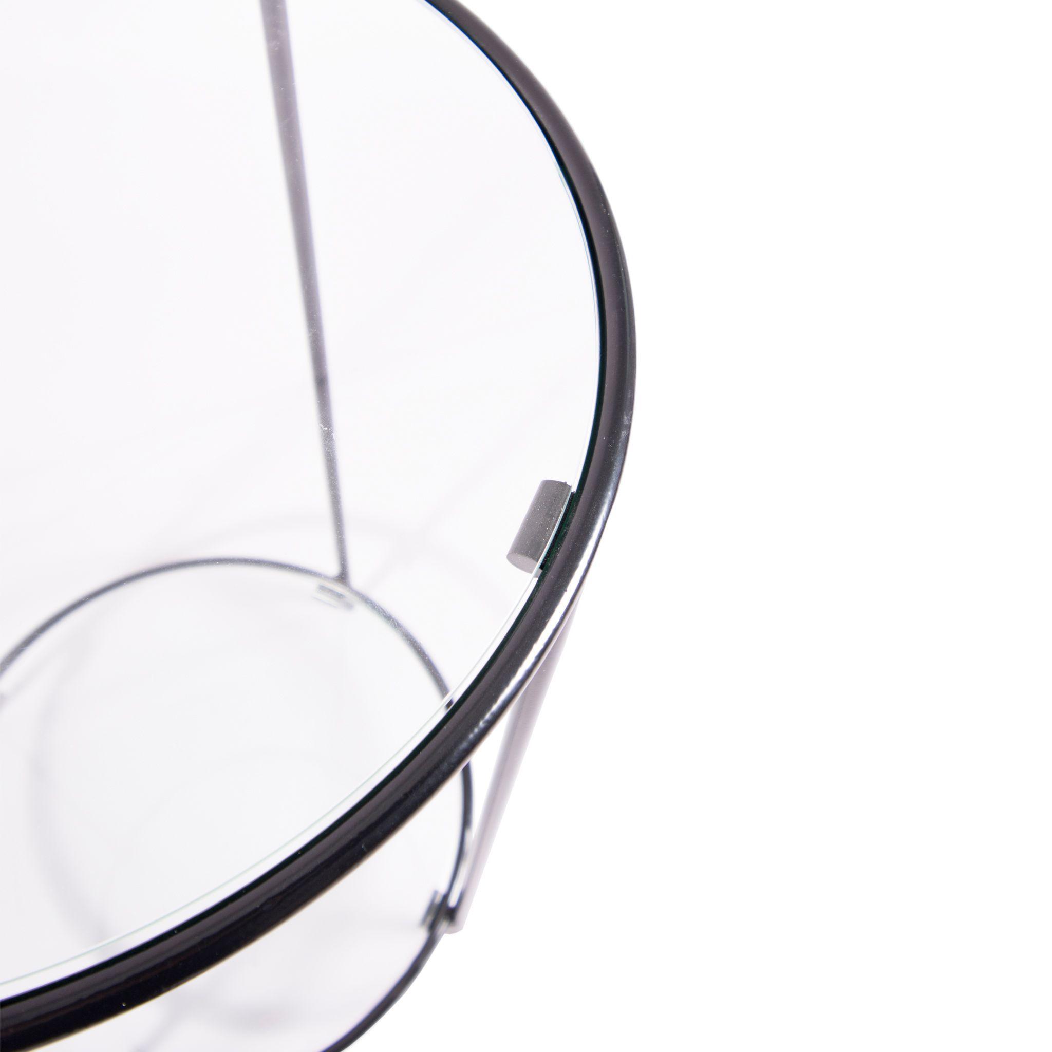 MESA LATERAL CIRCULAR DOS NIVELES NEGRO GLASS-4