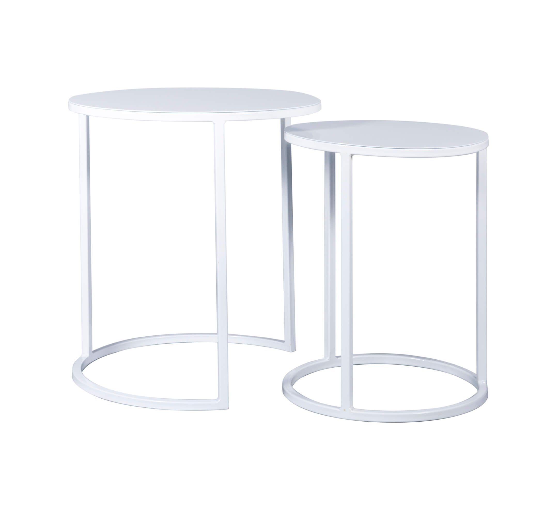 Mesa lateral nido circular | Metal White-3