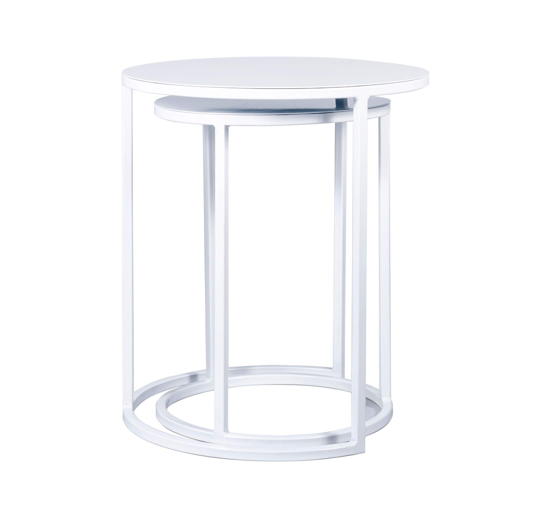 Mesa lateral nido circular | Metal White-2