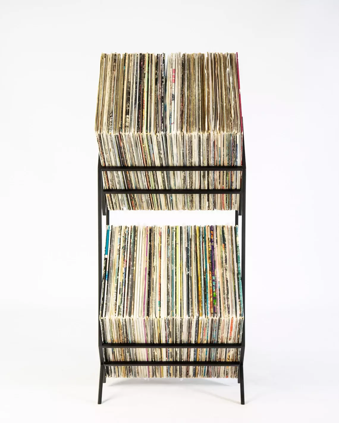 PORTA VINILO DOS NIVELES | LUXE METAL BLACK-2