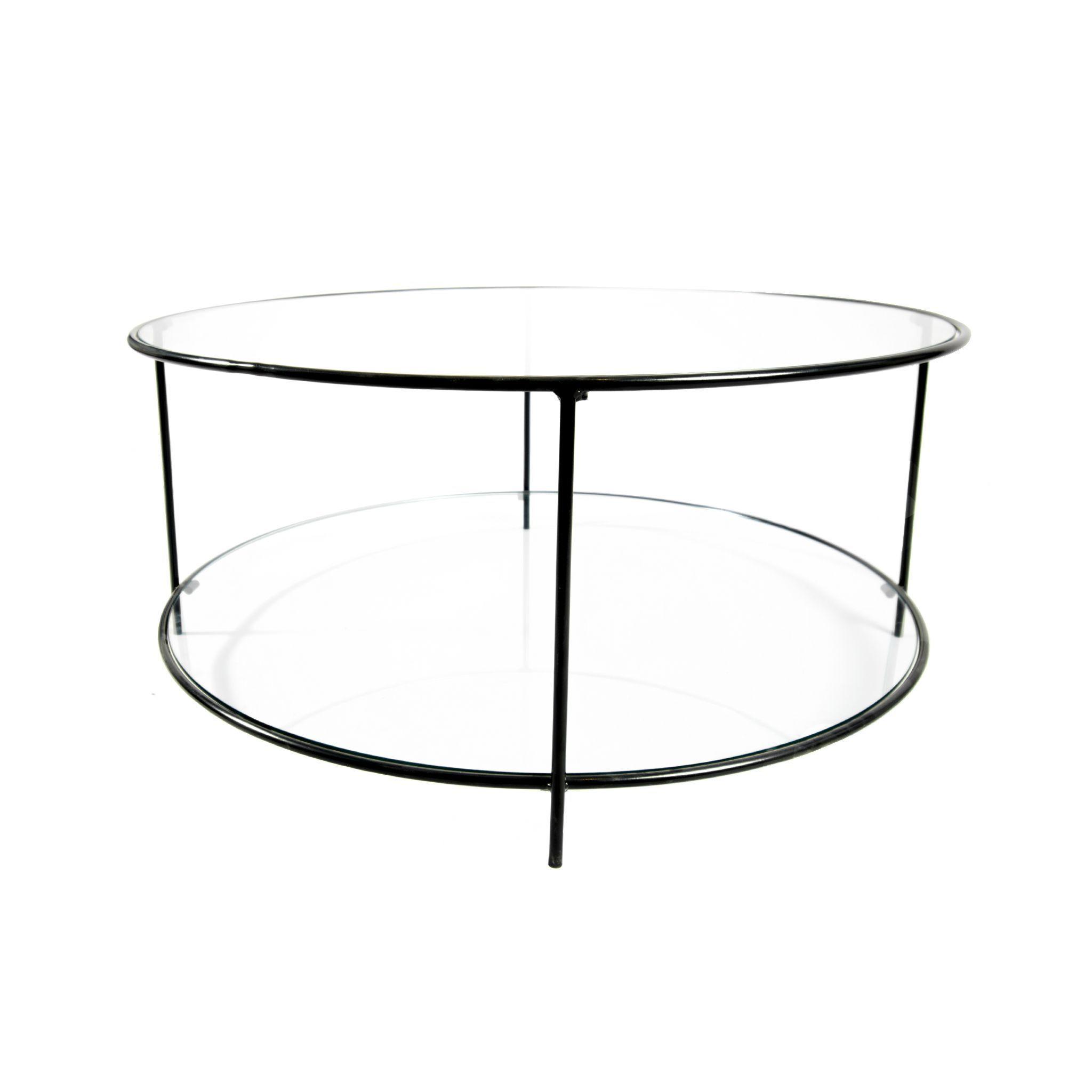 MESA DE CENTRO 80 NEGRA DOS NIVELES GLASS-2