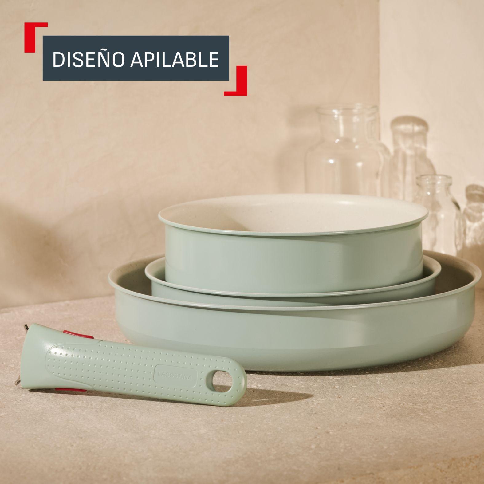 Bateria De Cocina Antiadherente Ingenio Serenity 11 Piezas Mango Removible Eucalipto Tefal-3