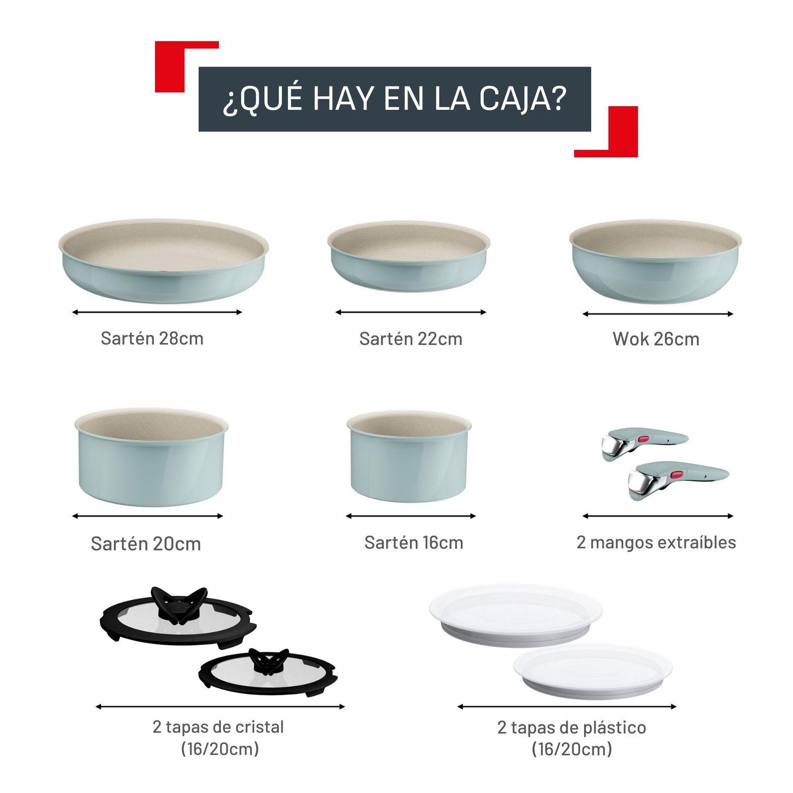 Bateria De Cocina Antiadherente Ingenio Serenity 11 Piezas Mango Removible Eucalipto Tefal-5