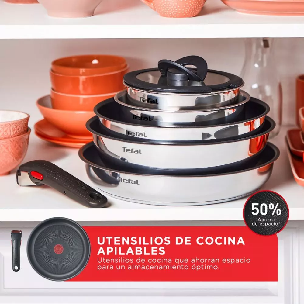 Bateria de cocina Acero inoxidable Ingenio 6 Piezas con mango-3