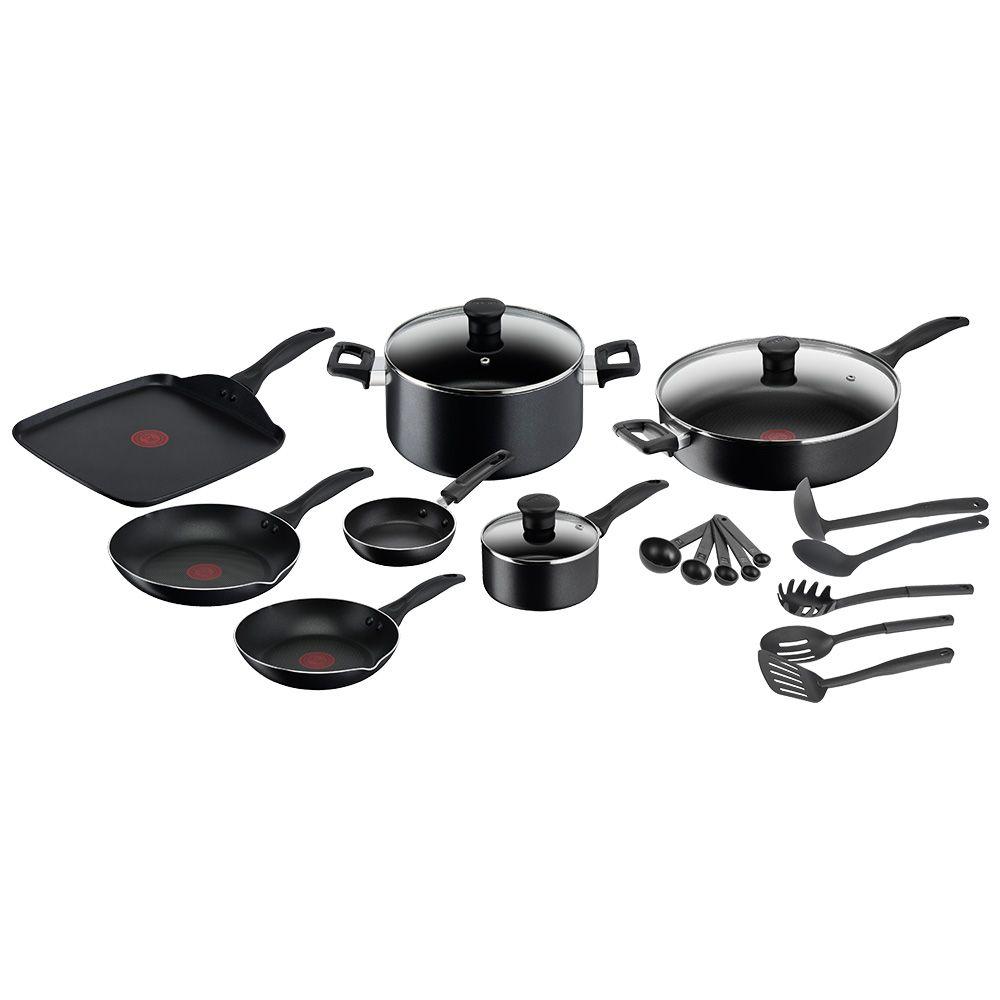 Batería de cocina 20 piezas Easy Care Negro-0
