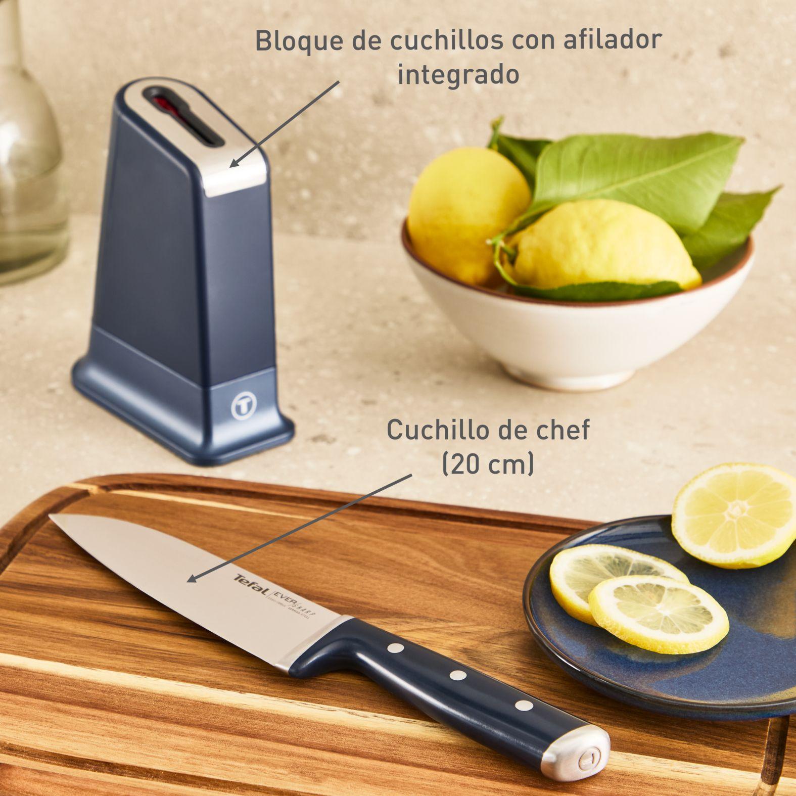 Cuchillo de chef Eversharp Pro Con Afilador + Taco Tefal-3