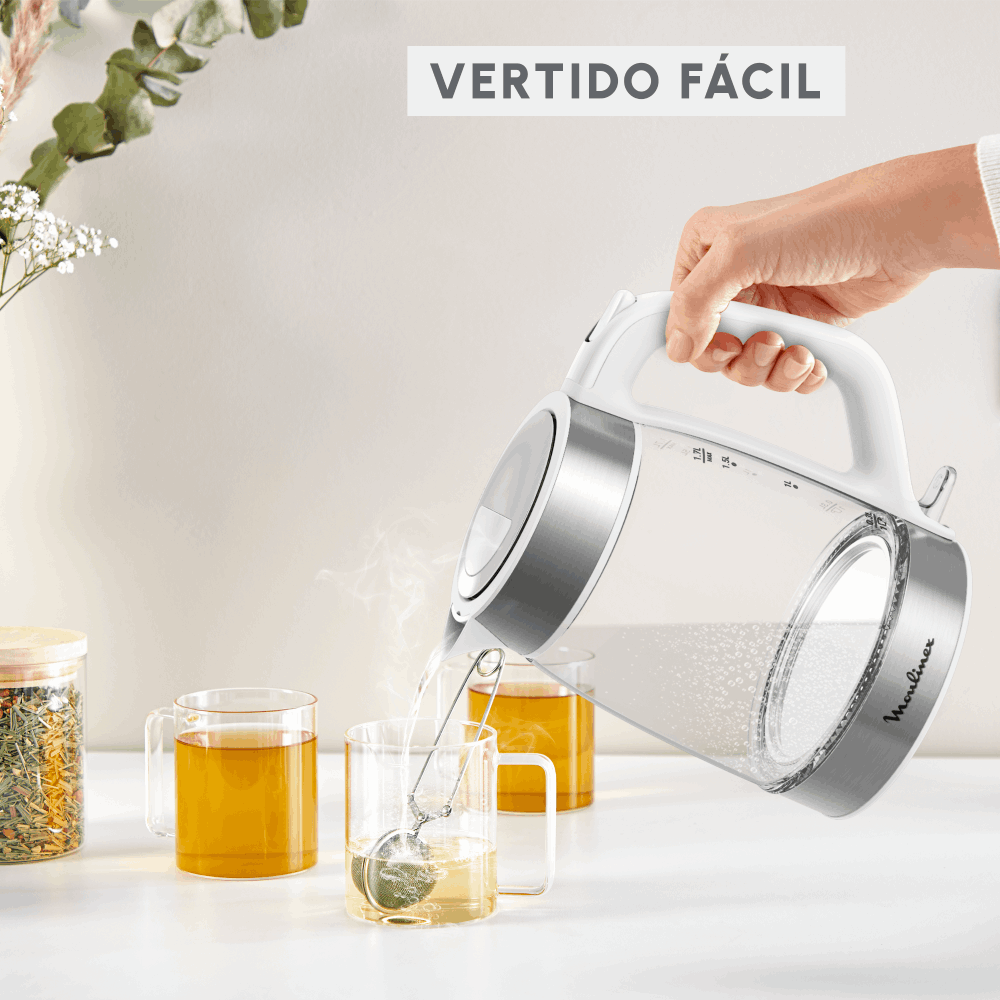 Hervidor de vidrio Snow White 1.7L Moulinex-3