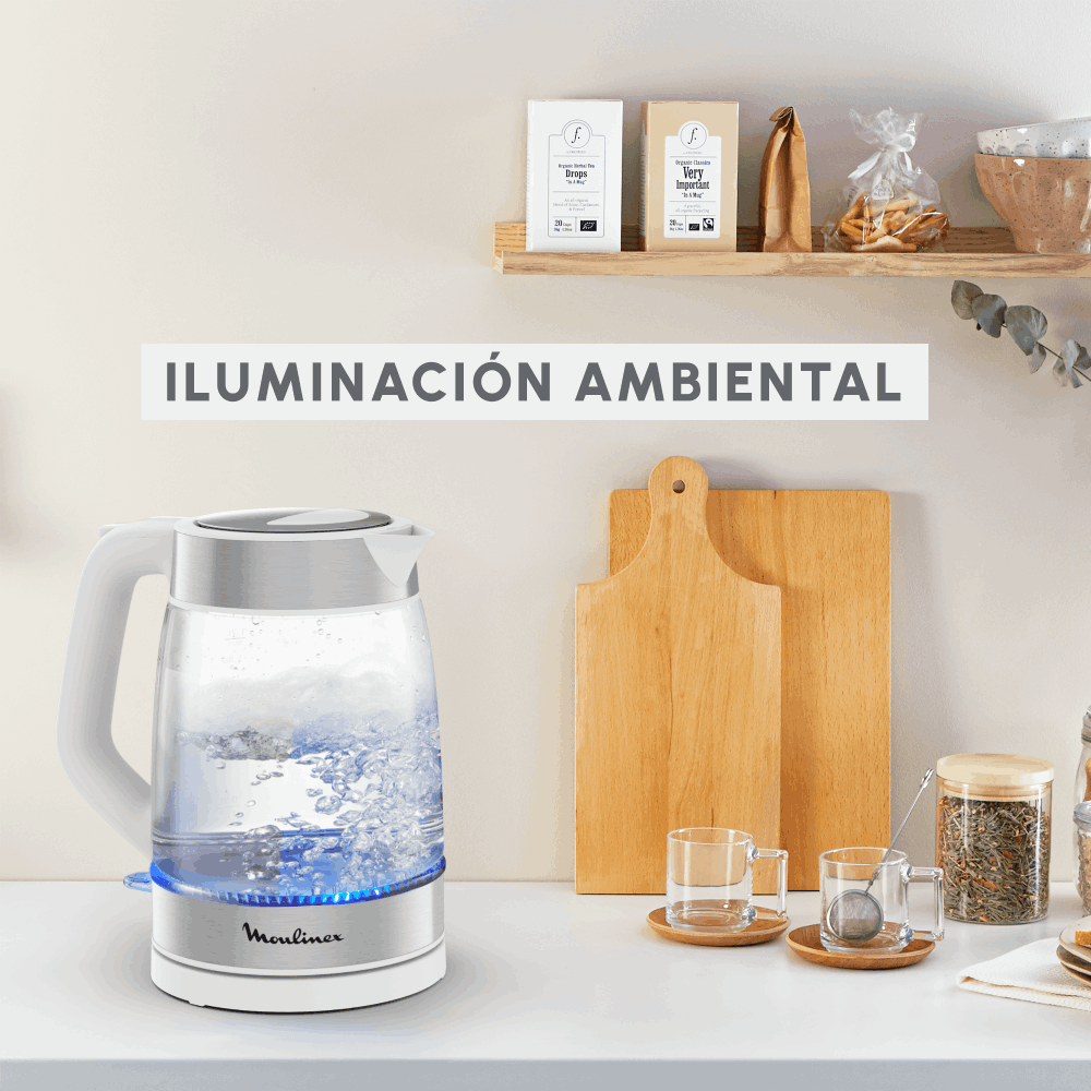 Hervidor de vidrio Snow White 1.7L Moulinex-4