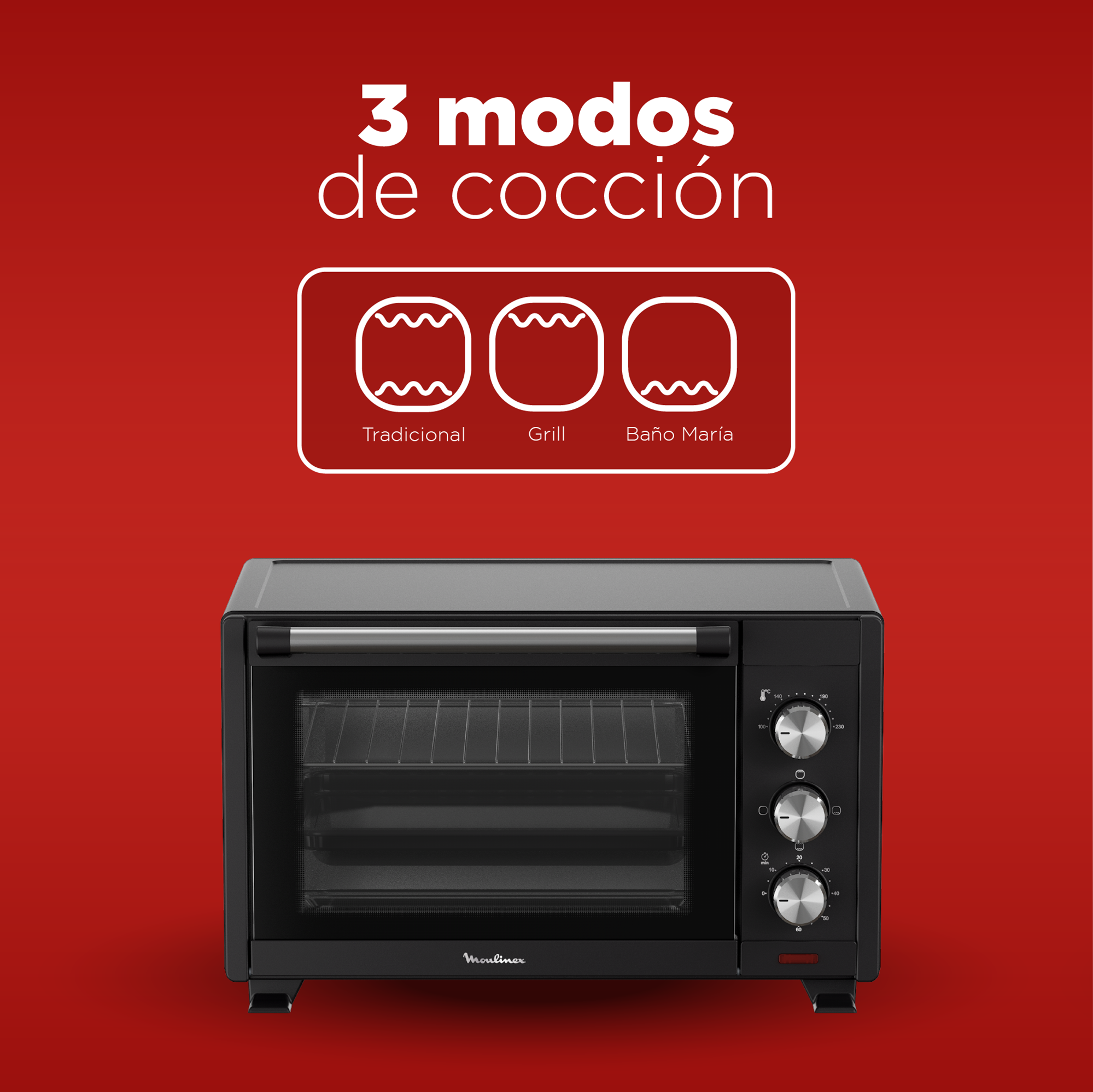 Horno Electrico Moulinex 28L 1600W-3