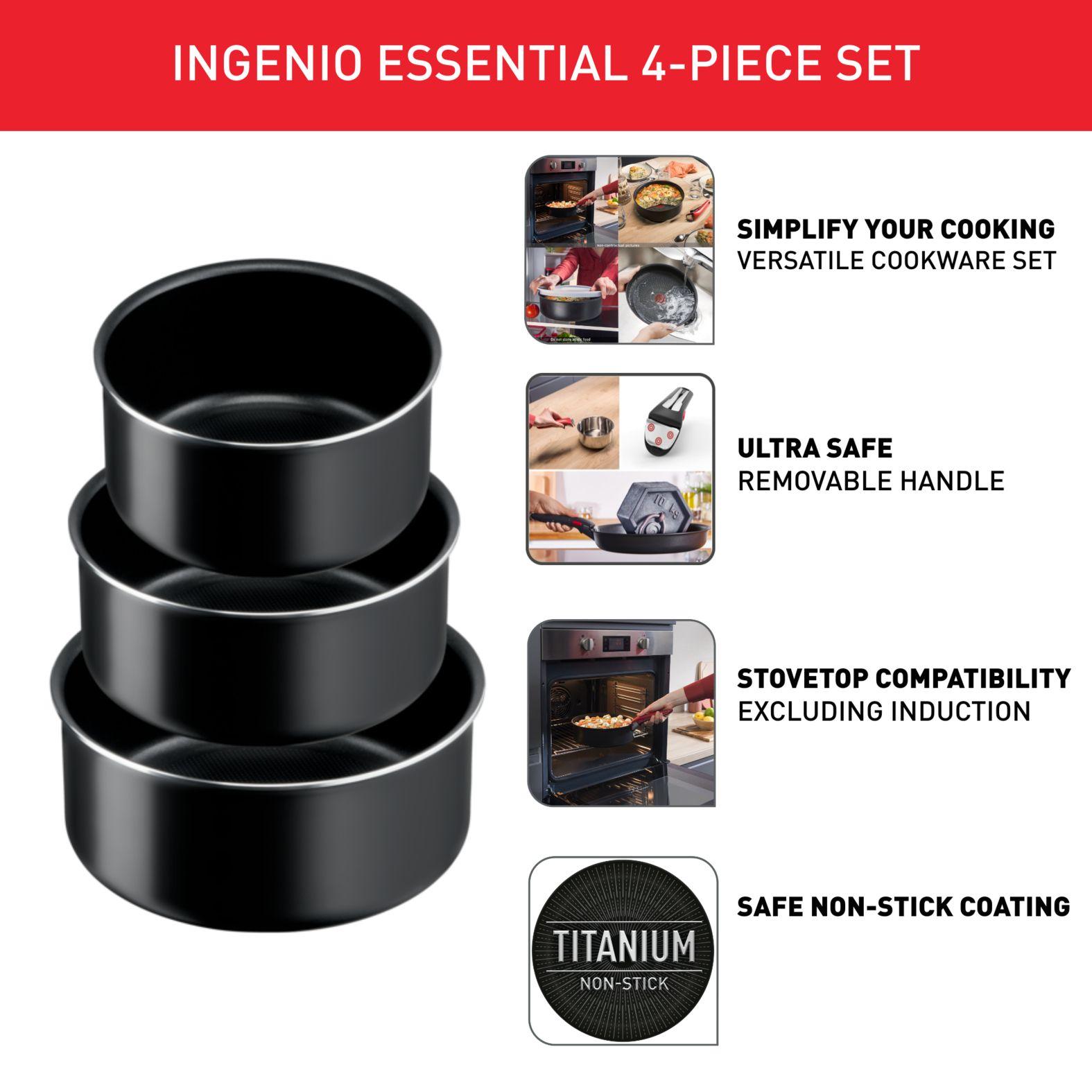 Set 3 ollas 16/18/20 cm + mango removible  Ingenio Tefal-3