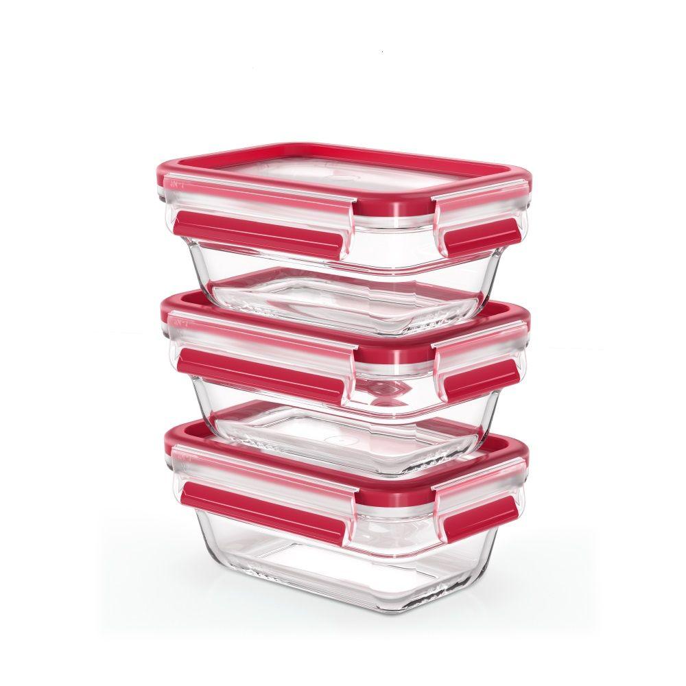 Contenedor de alimentos Masterseal Glass Set 3 piezas rectangular 450ml-0