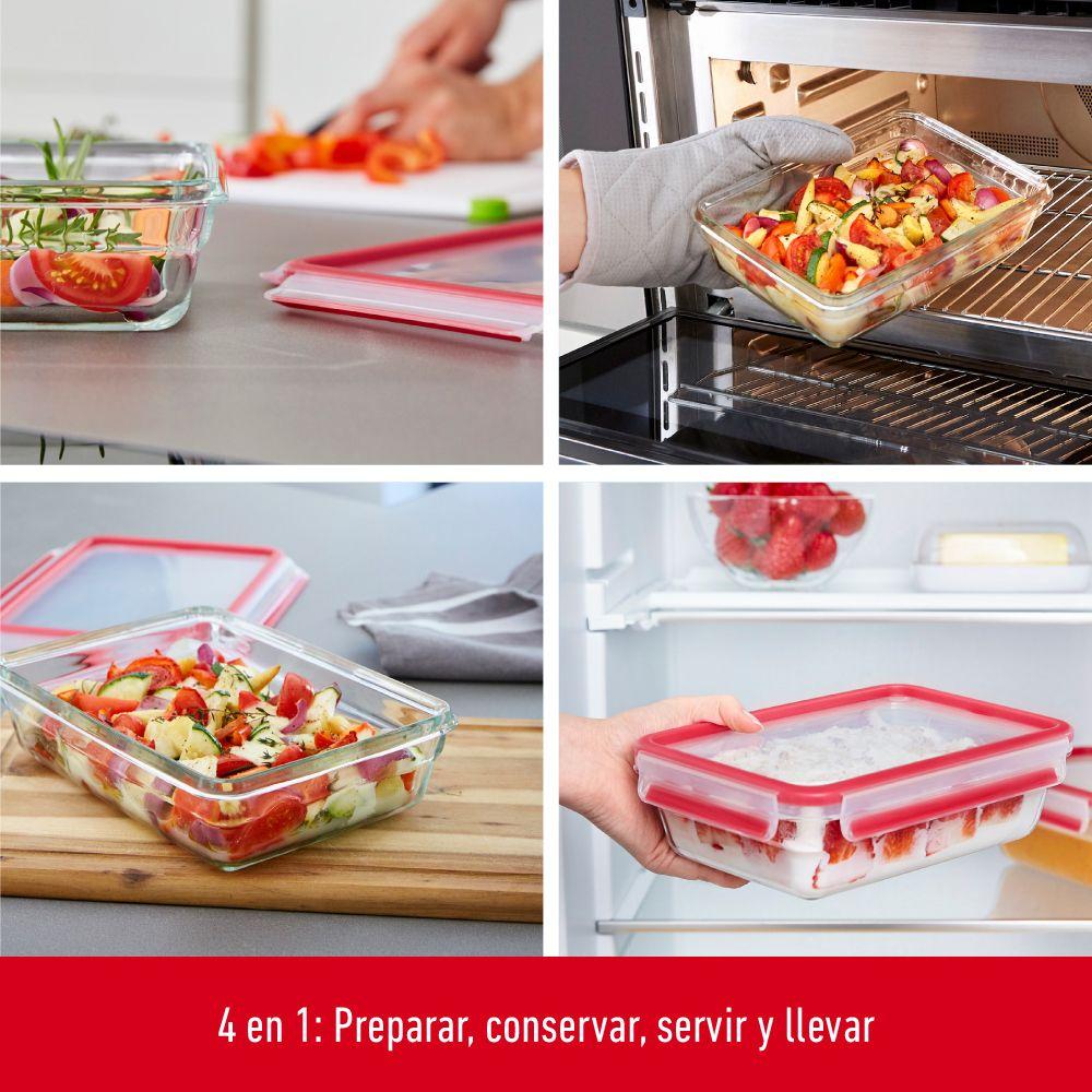 Contenedor de alimentos Masterseal Glass Set 3 piezas rectangular 450ml-3