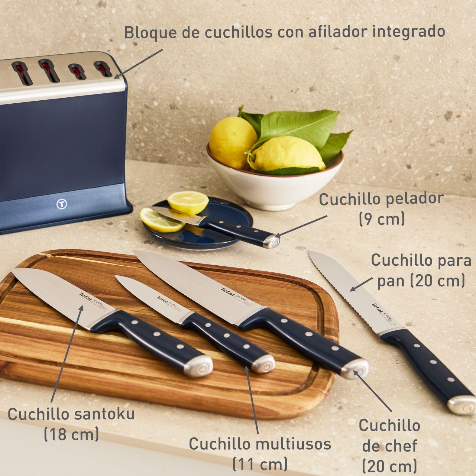 Set taco de 5 Cuchillos Con Afilador Eversharp Pro Tefal-5