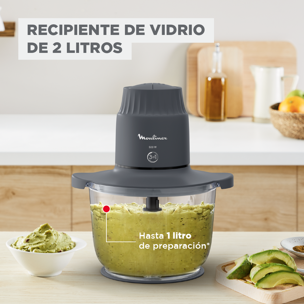 Picadora bowl de vidrio XXL 2L 500W Moulinex-5