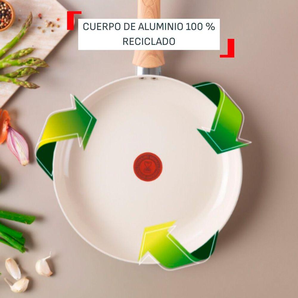 Bateria De Cocina Ceramica Antiadherente Bright 7 Piezas Beige Tefal-3