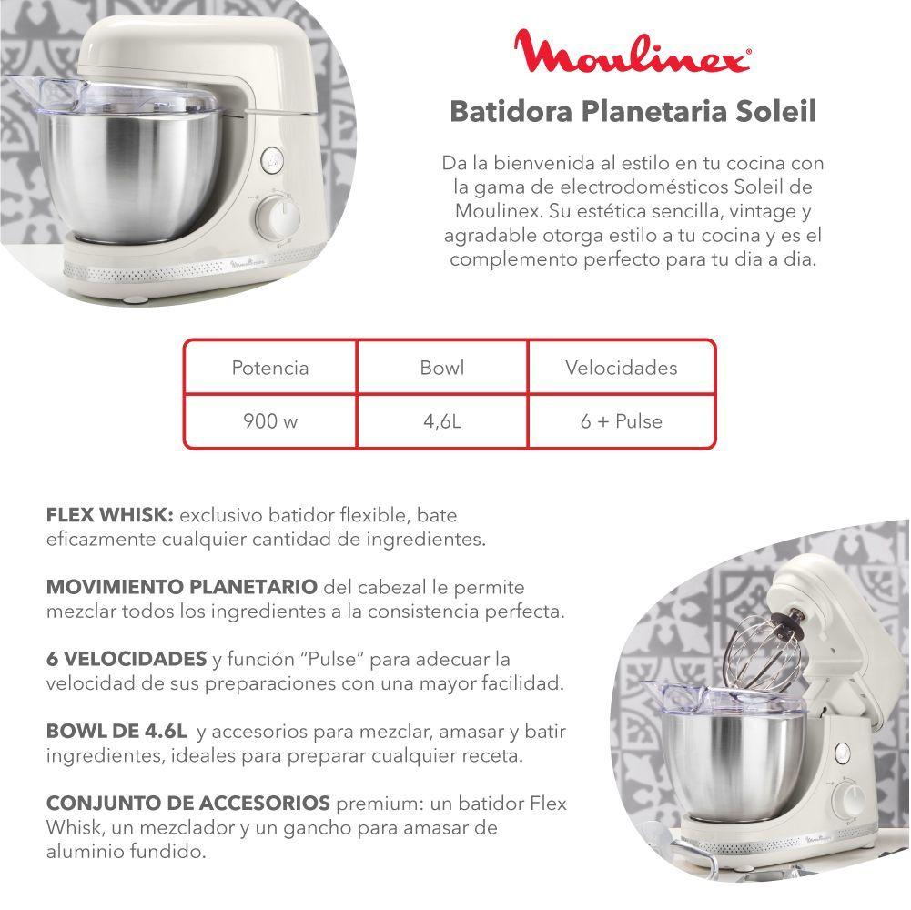 Batidora Pedestal Planetaria Soleil 4,6LT 900W 6V +Pulse QA250A10 Blanco-3