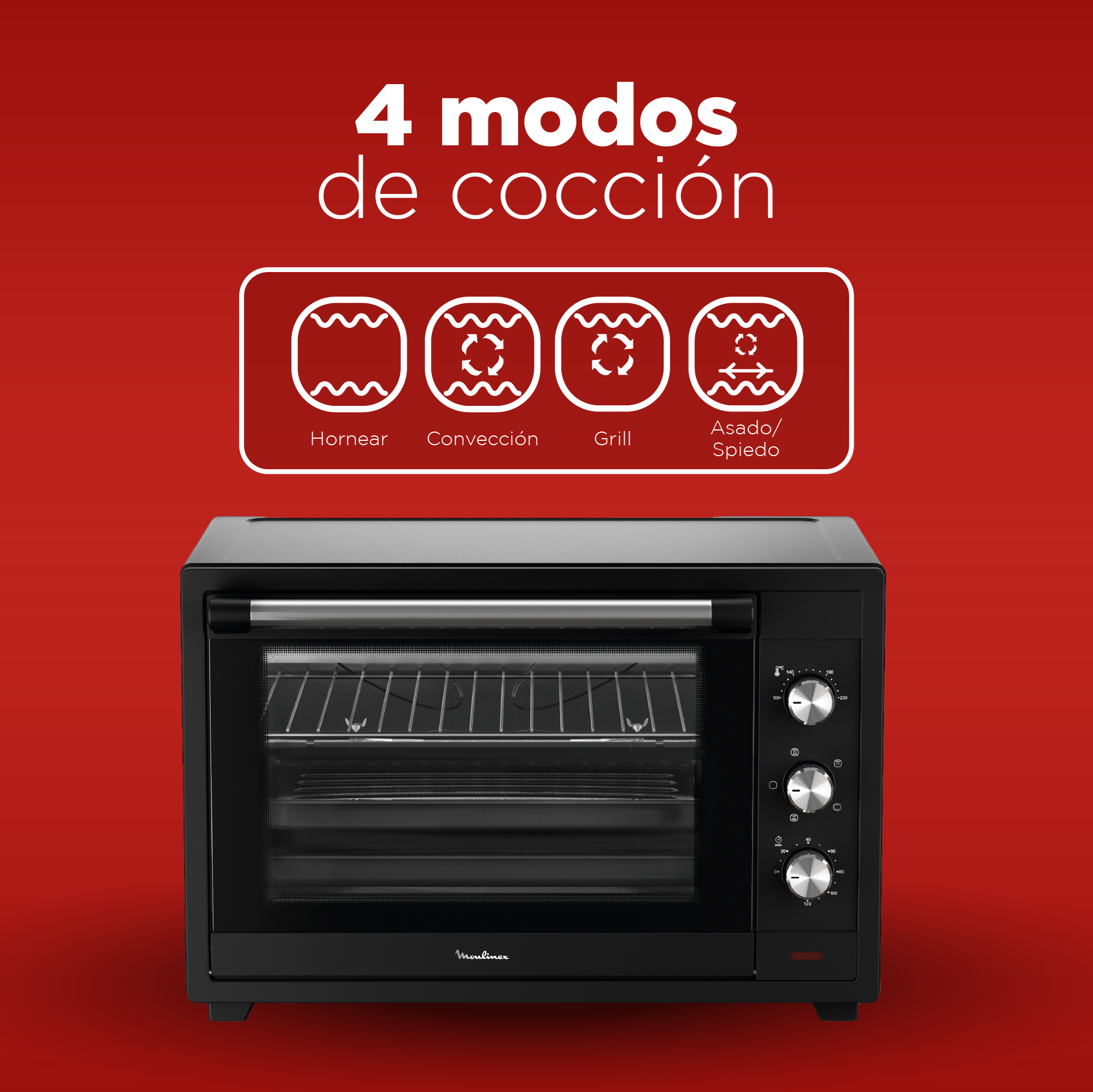 Horno Electrico Moulinex 60L con función Freidora de Aire-3