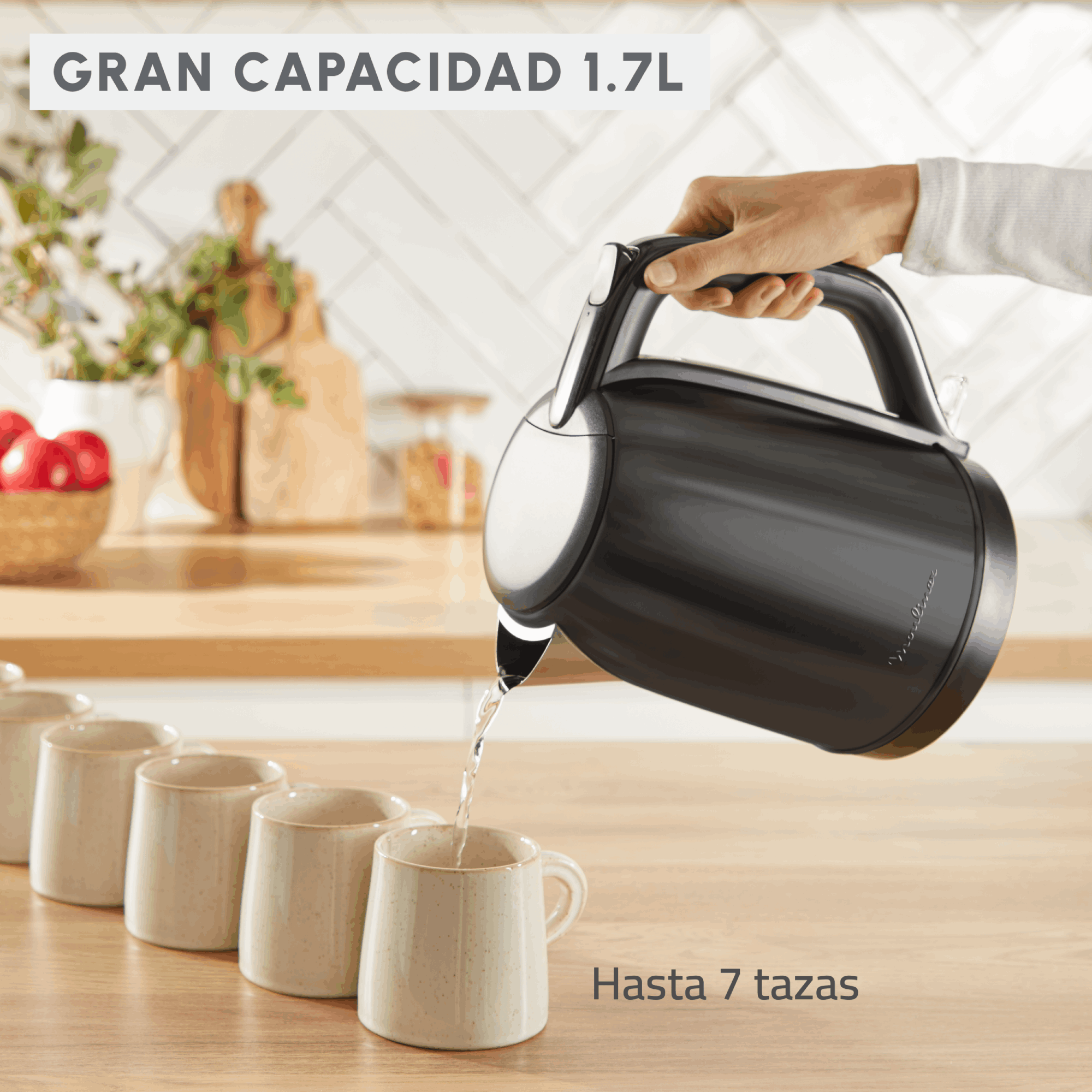 Hervidor Subito 5 1,7 L Inox Negro Moulinex-3