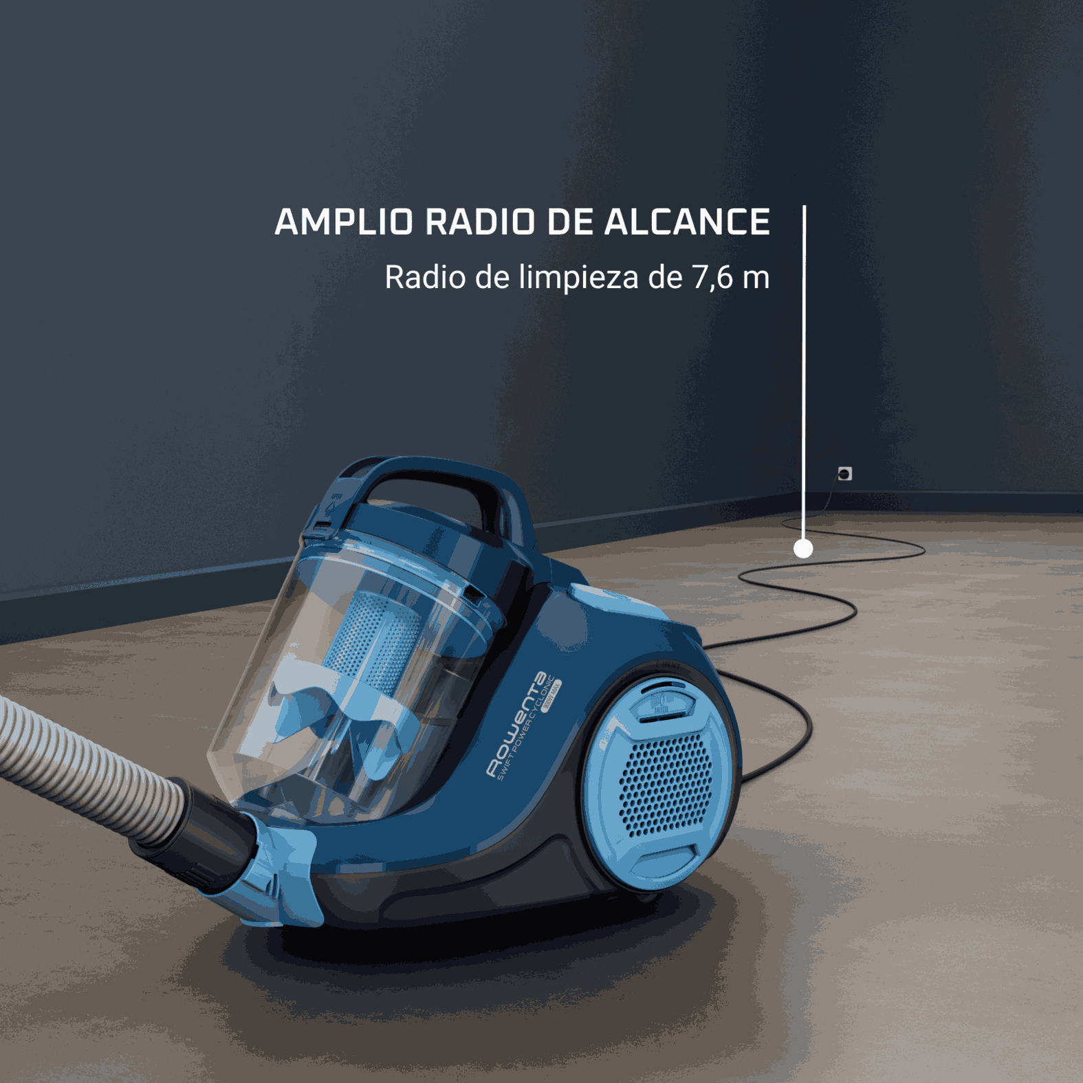 Aspiradora De Arrastre Ciclónica Swift Power Azul 1.5L Rowenta-4