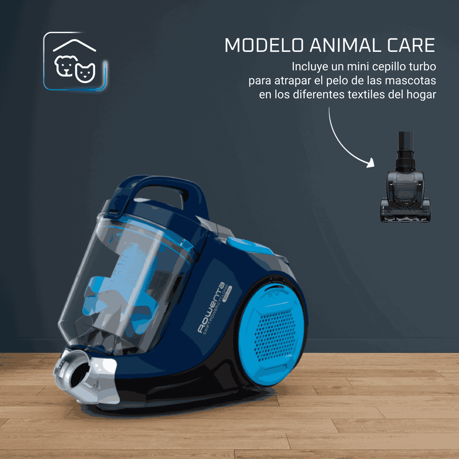 Aspiradora De Arrastre Ciclónica Swift Power Azul 1.5L Rowenta-6