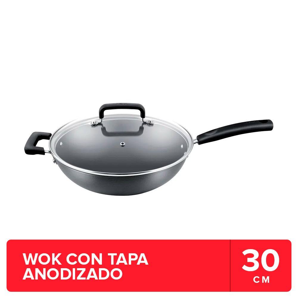 Wok 30 cm con Tapa Anodizado-1