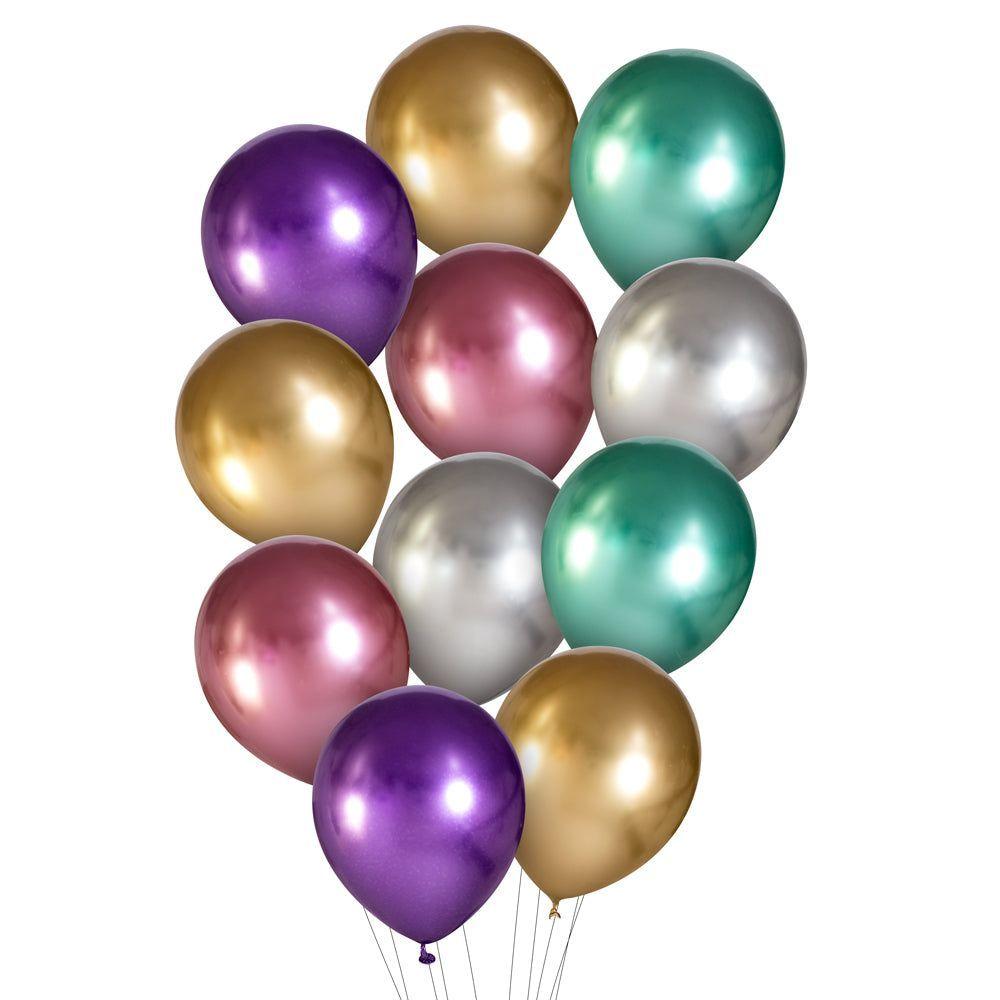 Set 12 Globos Chrome Colores Surtidos-1