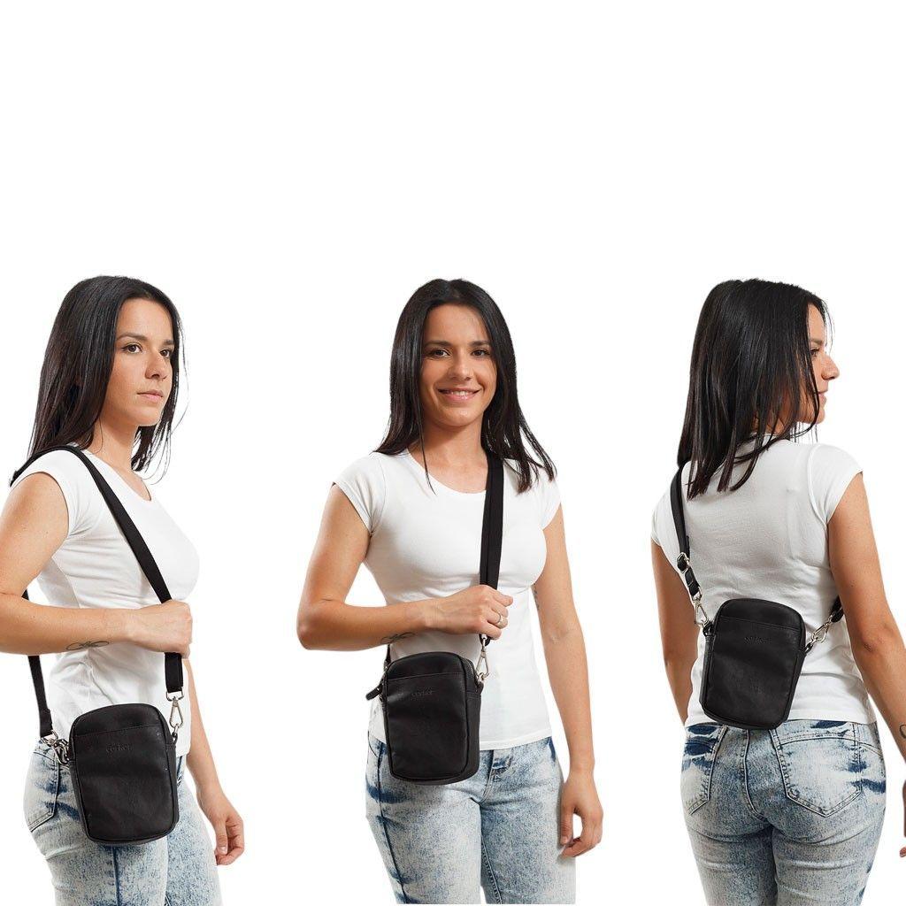 Bolso Corkor Negro Bandolera Vertical Corcho Cuero Vegano-3