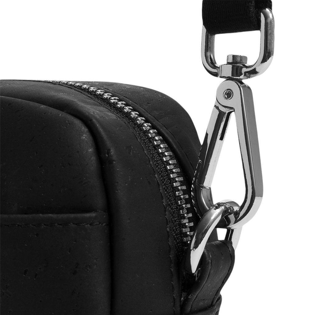 Bolso Corkor Negro Bandolera Vertical Corcho Cuero Vegano-4
