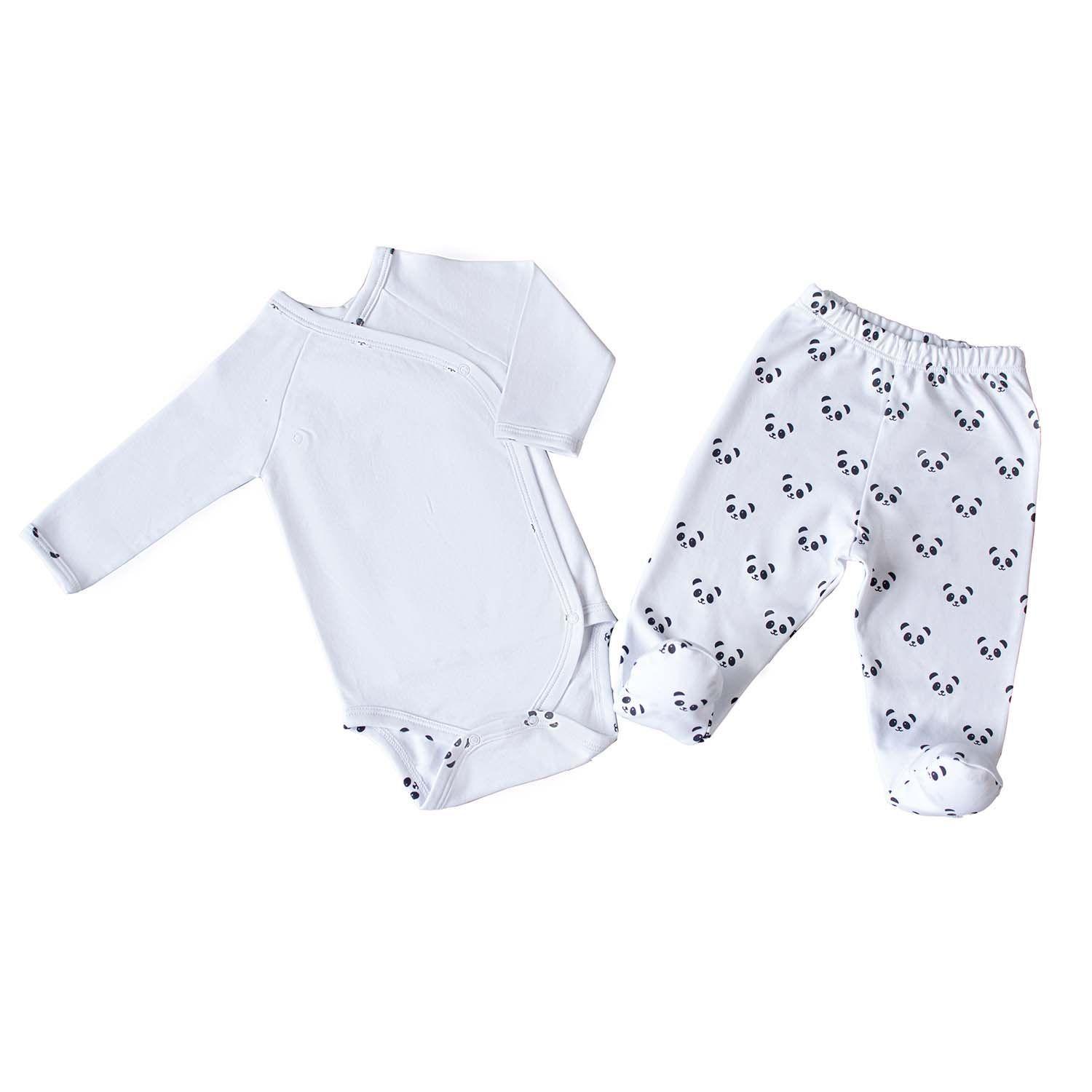 CONJUNTO MANGA LARGA CON DISEÑO ESTAMPADO DE PANDAS NIÑO RN -0