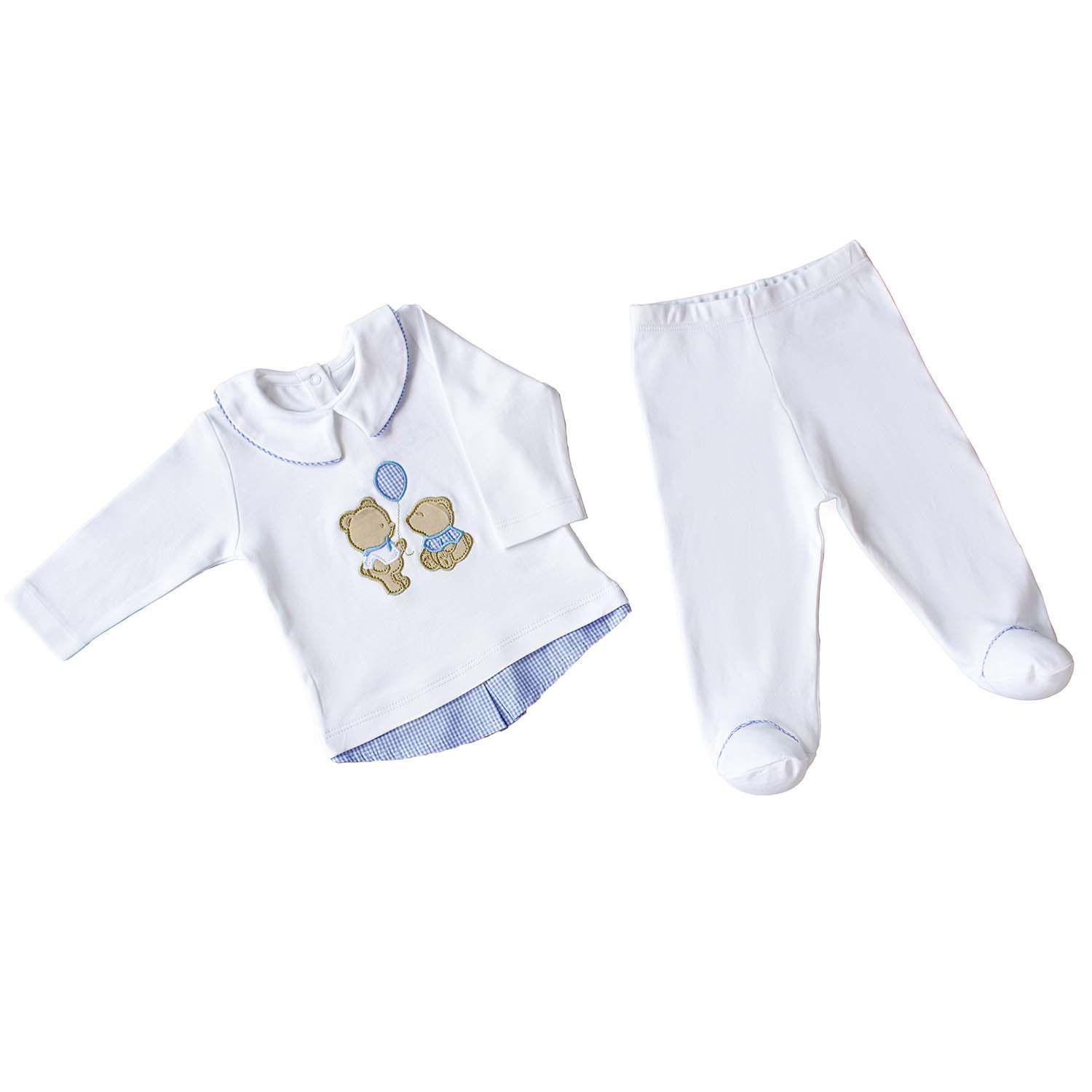 CONJUNTO OSITOS POLERON MAS PANTALON CON DETALLE ESTAMPADO NIÑA RN -2