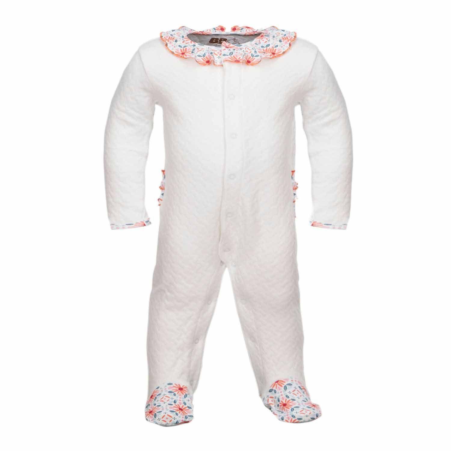 ENTERIZO CANASTA CON BOBO EN EL CUELLO / ATRÁS FLORES NARANJA 0-3 MESES-0