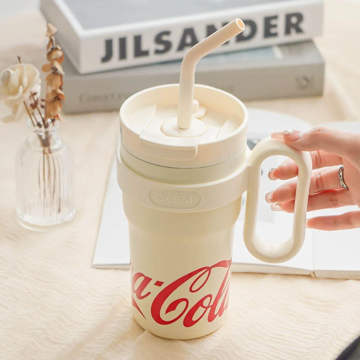 COCA COLA X GERM Termo Mega Tumbler Clásico De 750ml Mantiene Frío O Caliente Blanco-2