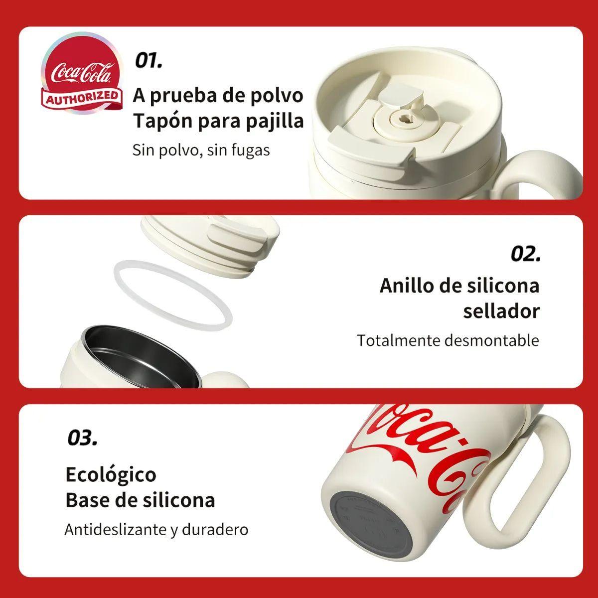 COCA COLA X GERM Termo Mug De 110ml Vaso Térmico Agua Mega Tumbler Frío O Caliente Rojo / Blanco-4