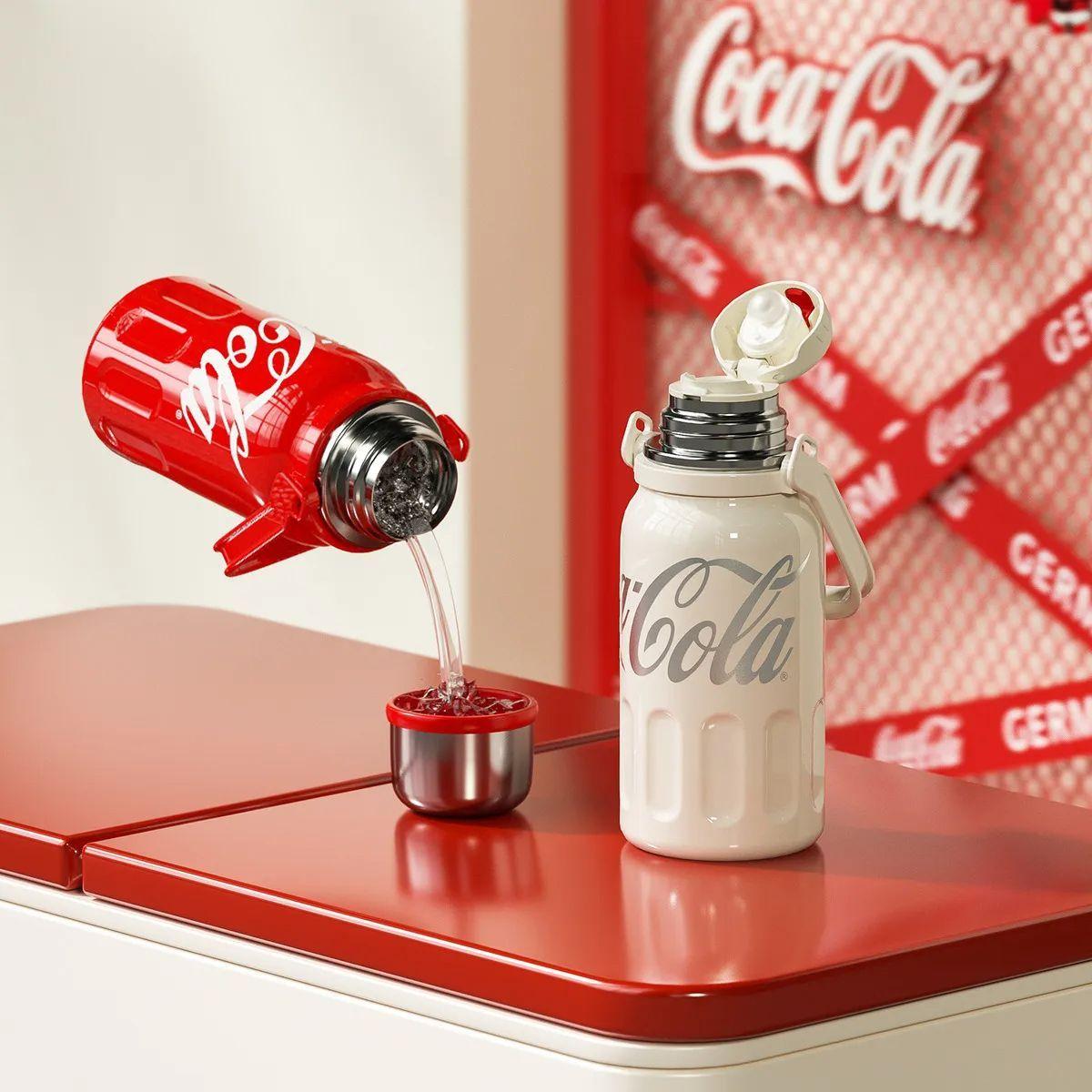 COCA COLA X Germ Termo 1200ML Frío O Caliente Vaso Térmico Trébol Rojo-4