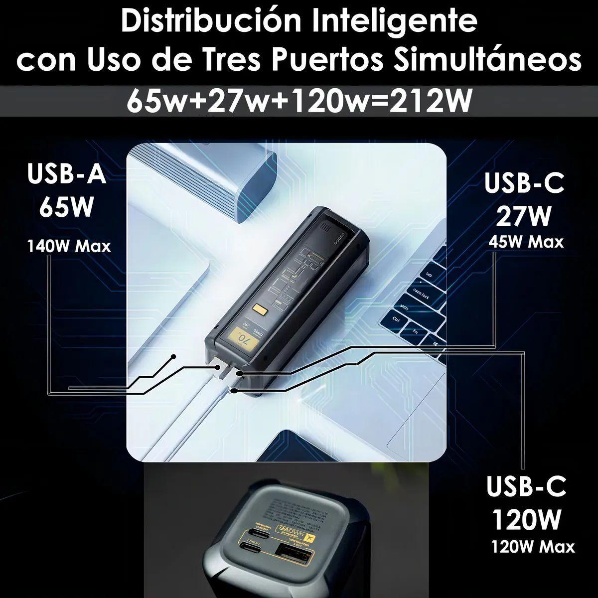 Xiaomi Powerbank 25000mah 212w Hypercarga Multipuerto Negro-5