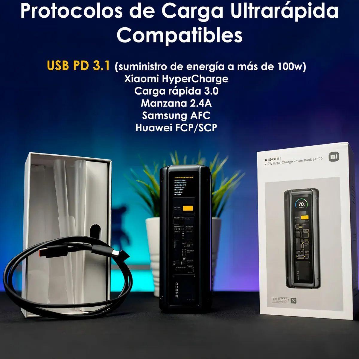Xiaomi Powerbank 25000mah 212w Hypercarga Multipuerto Negro-6