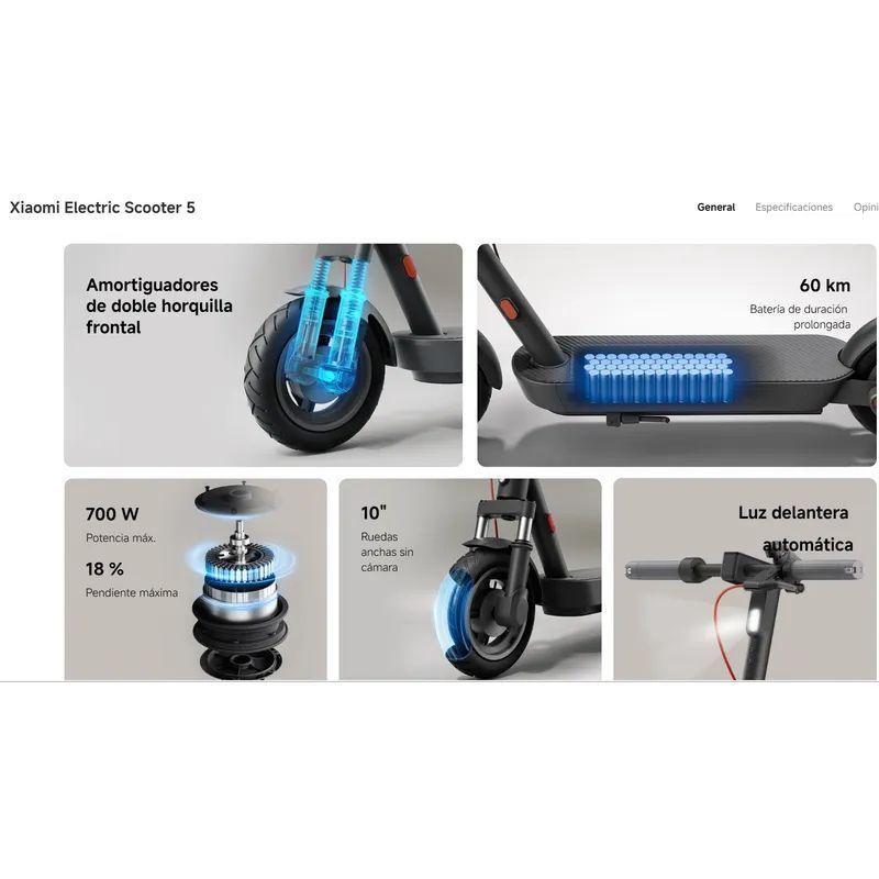 Xiaomi Electric Scooter 5 700w 25km/h 60km Dura Nuevo Negro-4