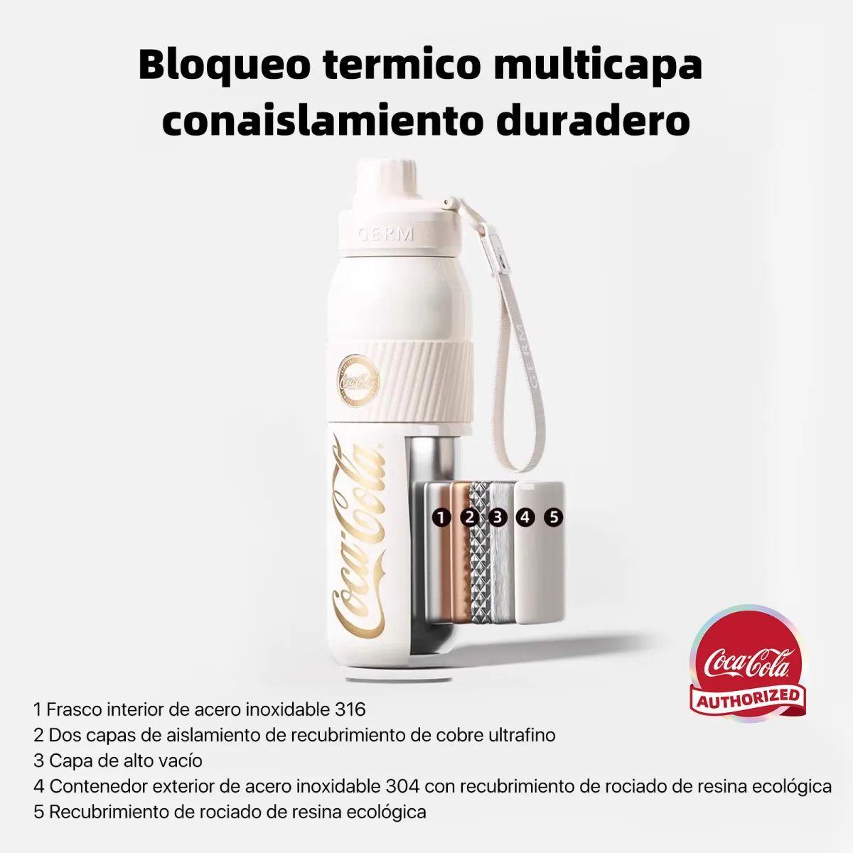 COCA COLA GERM Termo Energía Clásico Oficial 580ml Frío O Caliente Vaso Térmico-5
