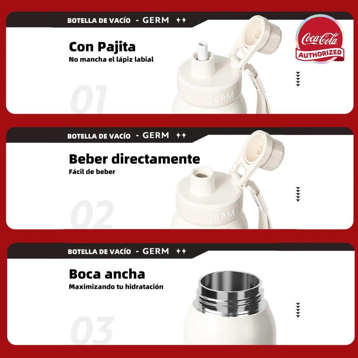 COCA COLA GERM Termo Energía Clásico Oficial 580ml Frío O Caliente Vaso Térmico-6