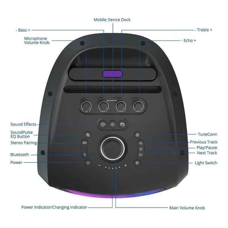 Tronsmart Bocina Bluetooth Halo 300 240w Fiestas Luces Leds Negro-7