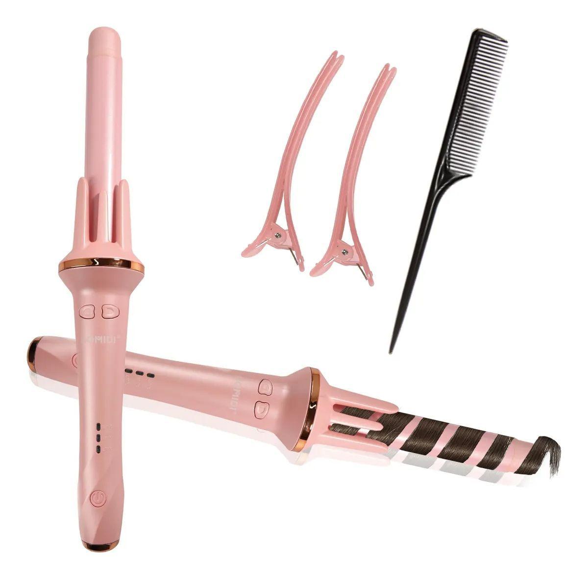 Rizador Automático De Cabello Rosado Bomidi HC02, Ondulador Cerámica Rosa-1