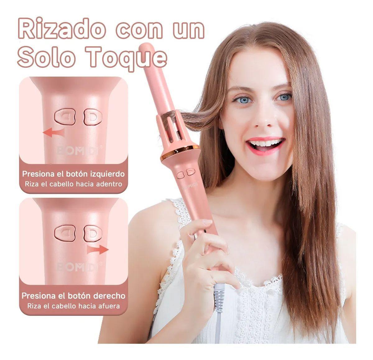 Rizador Automático De Cabello Rosado Bomidi HC02, Ondulador Cerámica Rosa-4