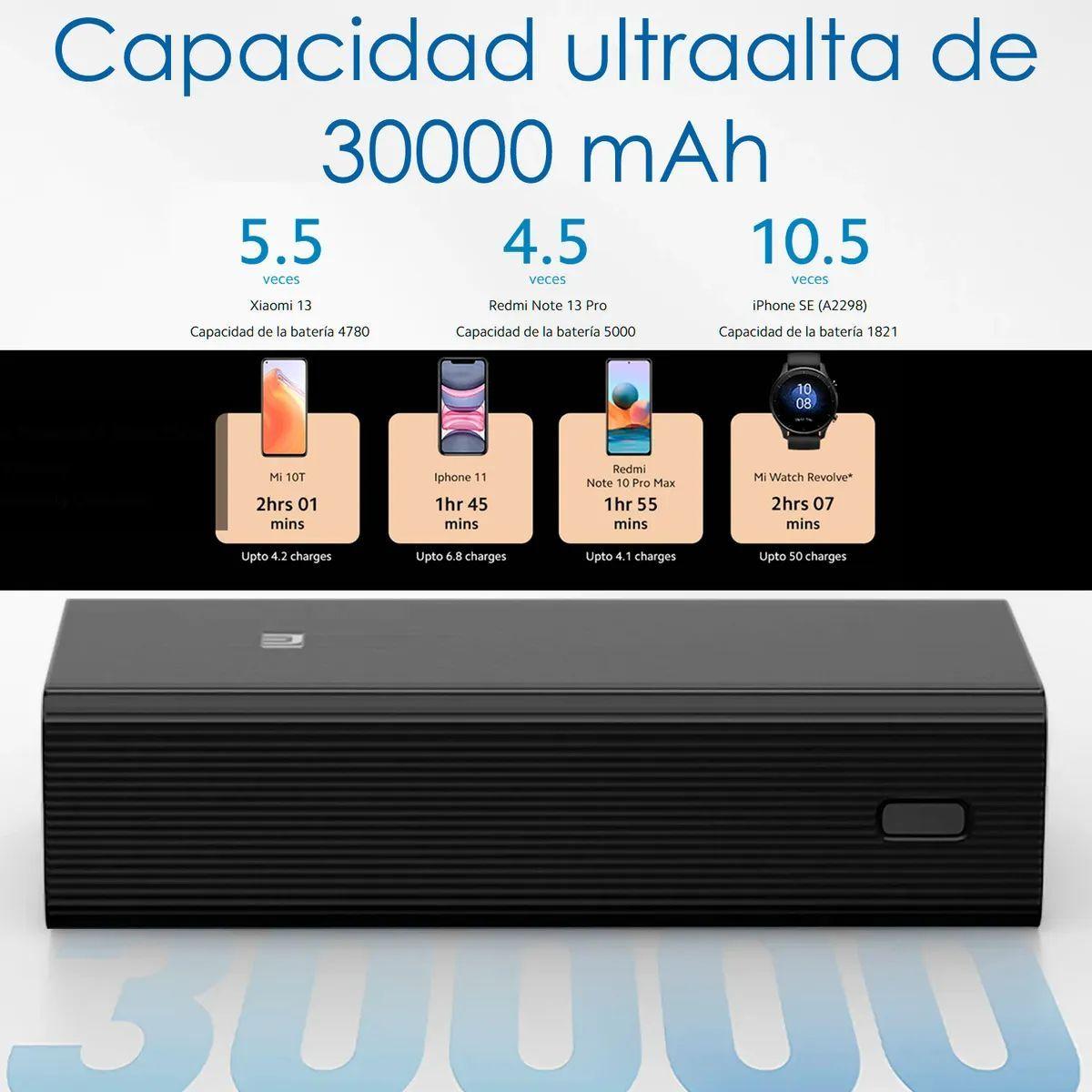 Xiaomi Redmi Power Bank 30000 mAh 18W Carga Rapida-4
